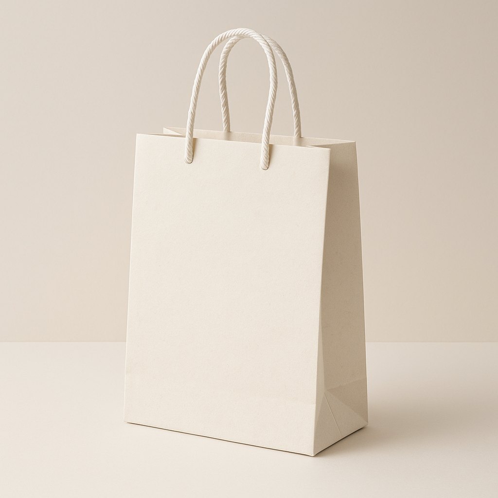 Sacola de Papel com Alça de Cordão personalizada com a marca do cliente