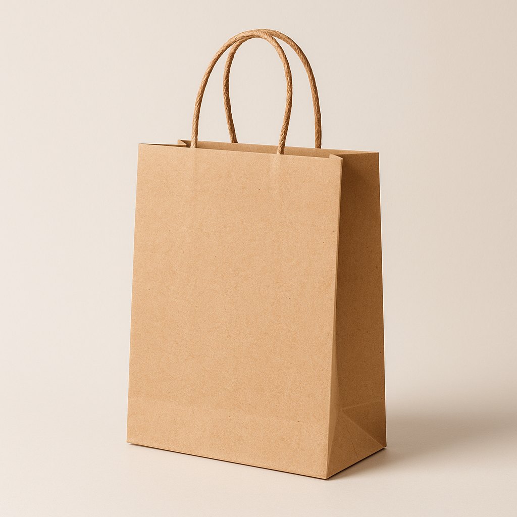 Sacola de Papel Natural personalizada com a marca do cliente