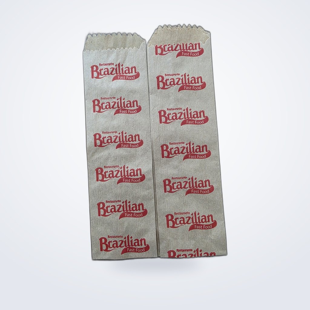 Sacos de papel para talheres produzidos para o Restaurante Brazilian Fast Food